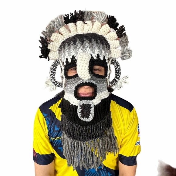 ⭐OZ Handmade Exotic Adult Mask Aya Diablo Huma Incas Ecuador Inti Raymi festival - Picture 2 of 5